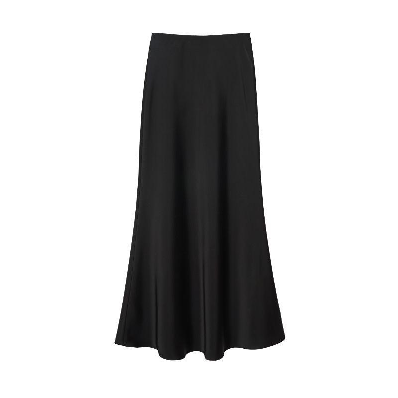 High-Waisted Slimming Satin Bodycon Mermaid Midi Skirt 2025 Spring/Summer Collection