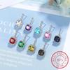 1.3ct Natural Peridot 925 Sterling Silver Square Stud Earrings Oorbellen for Women Fashion Green Gemstone Jewelry Birthday Gift