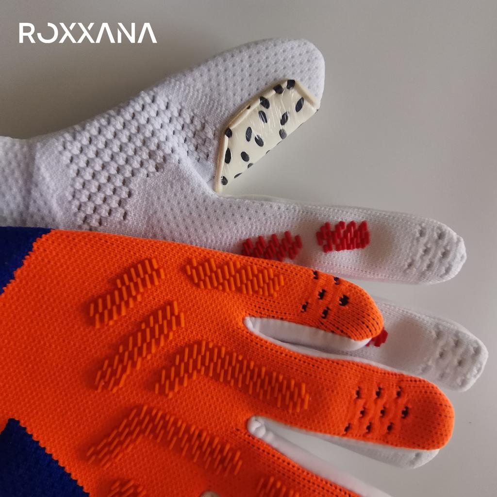 ROXXANA Nowe Młodzieżowe i Seniorskie Rękawice Bramkarskie Lateksowe Odporne na Zużycie Antypoślizgowe Rękawice Bramkarskie Profesjonalne Treningowe Meczowe Rękawice