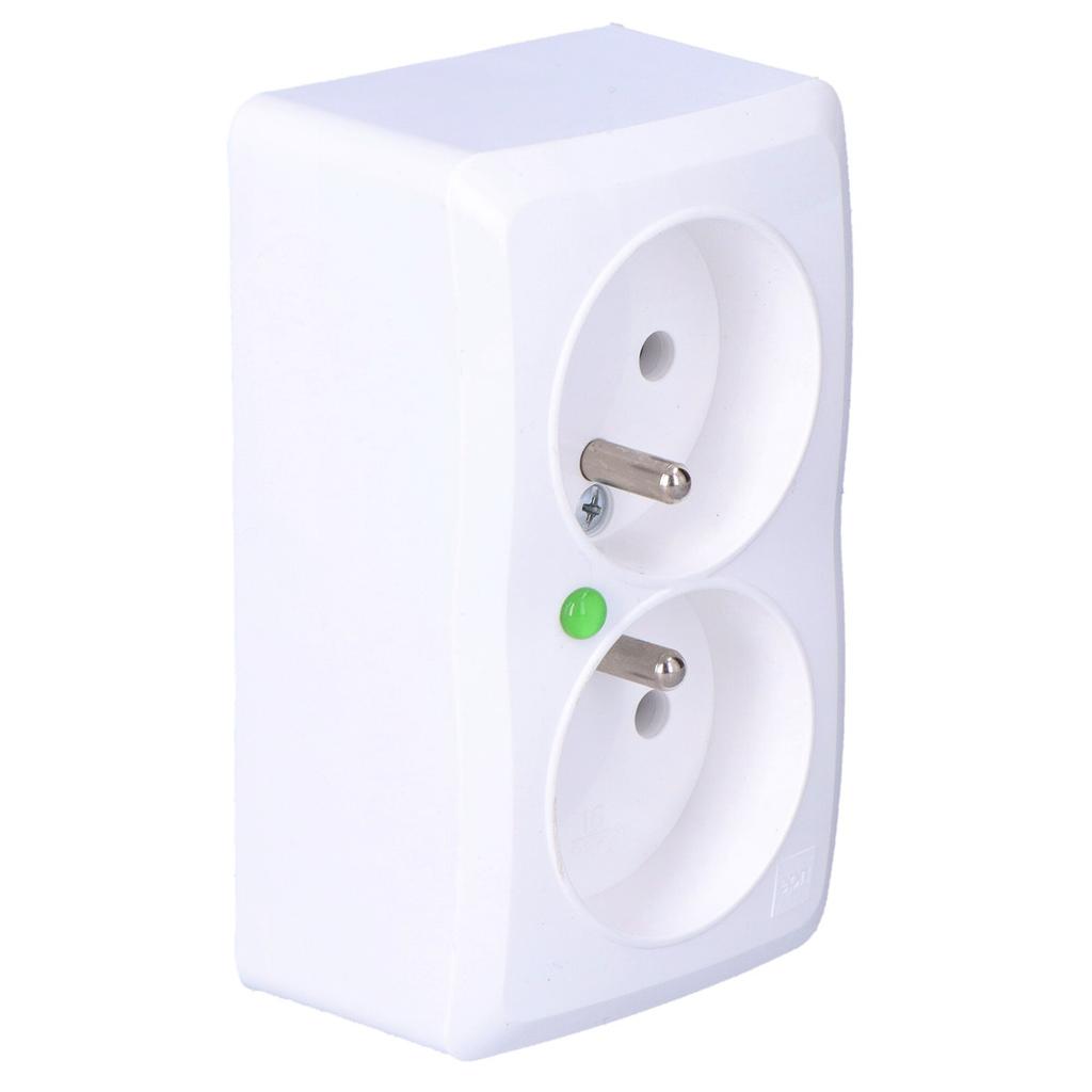 Socket 2x2P+Z n/t IP20, white BERG