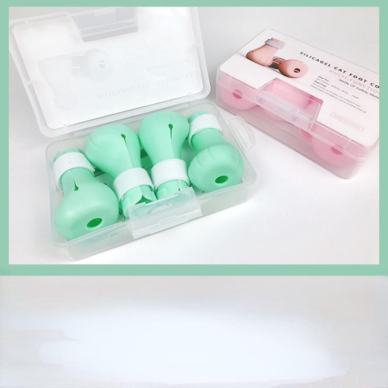 Pantofi Ajustabili din Silicon Rezistent la Zgârieturi pentru Picioare de Pisică pentru Băi, Medicamente Injectabile, Protector Manșon Anti-Zgârieturi, Instrument de Frumusețe pentru Animale de Companie din Silicon