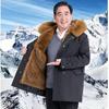 Men's Mid-Length Thickened Parka with Removable Fox Fur Liner and Fur Lining - Winter Coat