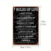 Metal Sign Seven Life Rules 16x12 Inch Vintage Tin Plaque Wall Art Decor Home Office Man Cave