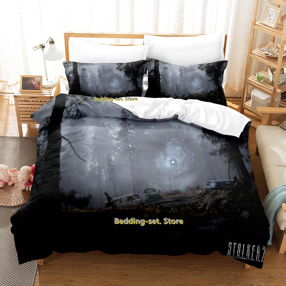 Nová hra S.T.A.L.K.E.R. 2 Srdce Černobylu Povlečení Kreslené Anime Třídílná Sada Ložnice pro Dospělé Děti Povlaky na Peřinu Literie
