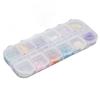 12 Grids Colorful Abalone Seashell Slices Irregular Thin Flakes Nail Nail Art Glitter Sequins for Women DIY Decorations