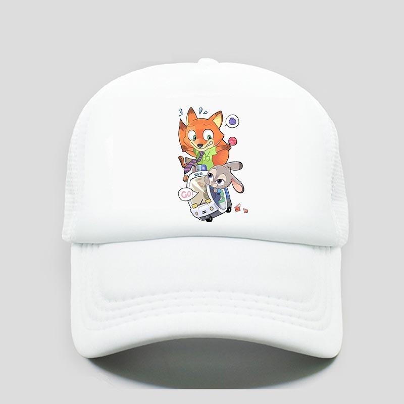 Cartoon Anime Print Baseball Cap Zootopia Judy Nick Sun Mesh Hat Men Women Adjustbale Summer Trucker Hat Outdoor Casual Golf Cap