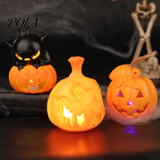 Indoor Halloween Party Lighting Night Light, Flameless Pumpkin LED Lamp, Decorative Warm Glow Decoration Atmosphere Light for Holiday Home Decor Safe
