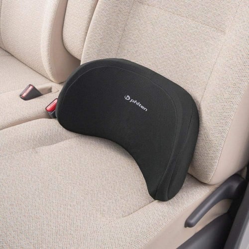 BONFORM Phiten Aqua Titanium Cushion Waist Hold Type 38 x 18cm Black Memory Foam Support Cushion Waist Pad for Lower Back Pain and Fatigue phiten 5815