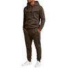 Men's Casual 2 Piece Set Hoodie and Elastic Waist Straight Leg Pants with Fun Letter Print