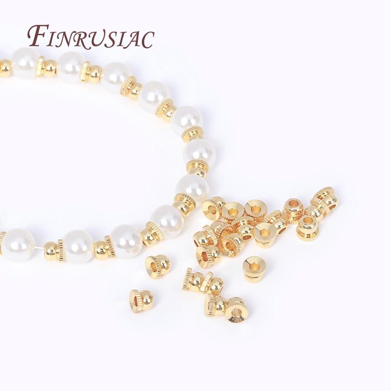 4x3MM 18K Gold Plated Metal Bead Caps Spacer Beads Separator Beads For Bracelet Necklace DIY Beading Jewelry Making