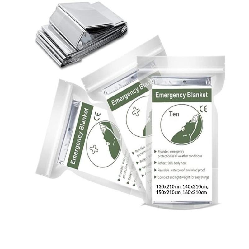 1/3/5Pcs Emergency Blanket Outdoor Survival First Aid Kit Windproof Insulation Lifesaving Pet Foil Thermal Military Rescue Blank