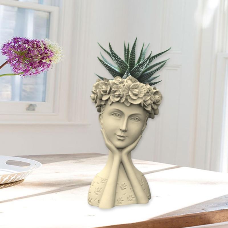 Silicone Mold Flower Wreath Girl Flower Pots Molds Succulent Planter Vase Exploy Casting Mould Home Decorations Crafts