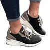 2021 Casual Women's Lace-up Sneakers with Thick Sole and Burned Flower Design, Plus Sizes Available