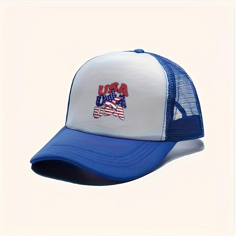 USA Amerikanische Flagge Druck Trucker Cap Atmungsaktives Netz Erwachsenen Freizeit Verstellbare Baseballkappe