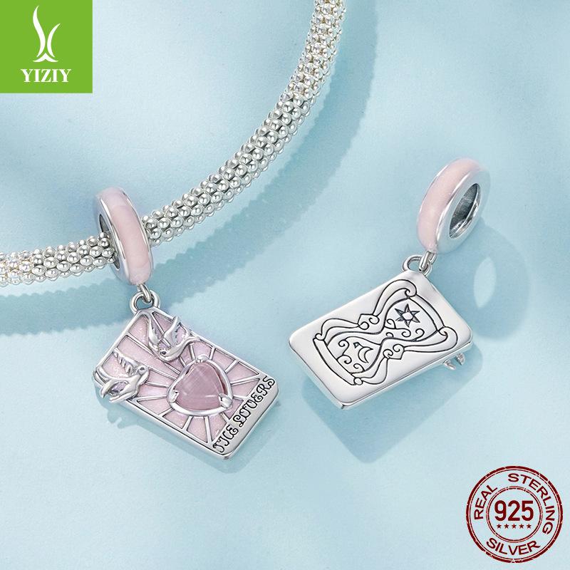 Pink Tarot Lovers Pendant Epoxy Girly Sense Handmade Diy Beads Scc2263