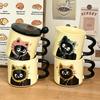 Cute Cup Ceramic Cup with Lid Cartoon Gift Water Cup High Looking Souvenir Creative Personalized Mug Cat