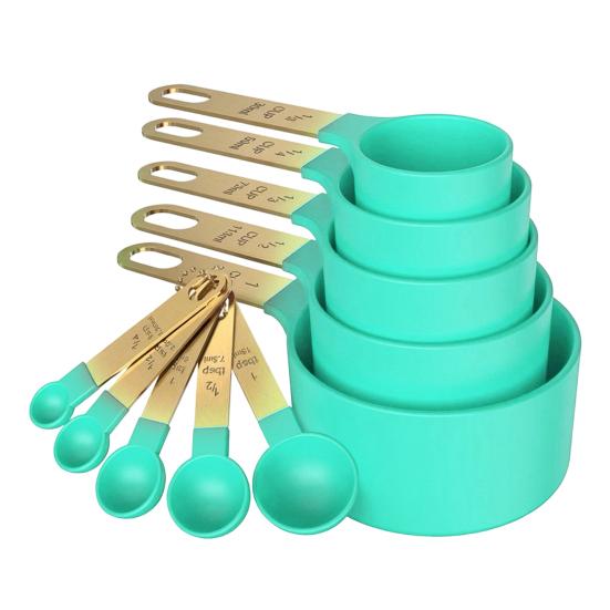 10Pcs Measuring Cups And Spoons Set, Stainless Steel Measuring Cups for Dry Liquid Ingredients, Nesting Baking Tools, Kitchen Gadgets