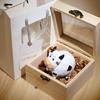 Chubby Giraffe Handmade Wooden Figurine Cute Cartoon Desk Decor for Bookshelf
