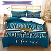 Jaguars Football 3-teiliges Bettwäsche-Set, Weiche atmungsaktive bedruckte Bettbezug mit 3 Kissenbezügen für Schlafzimmer Heimdekoration