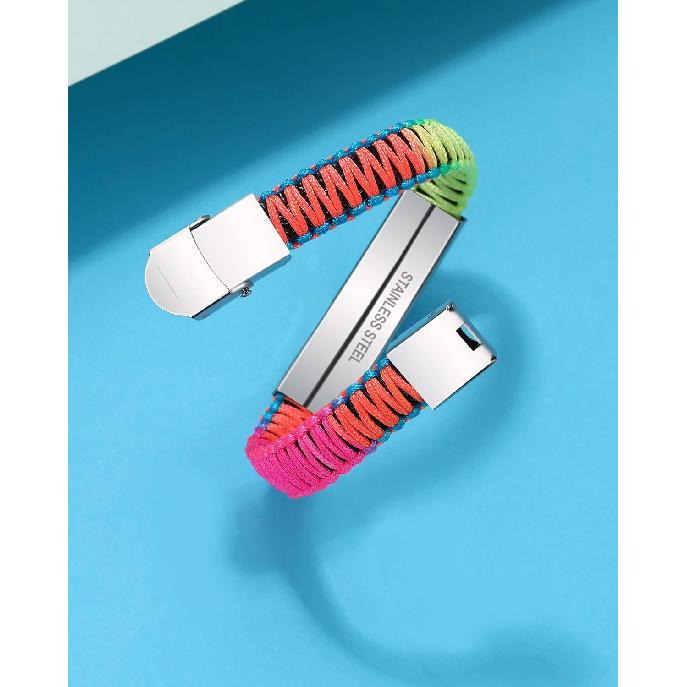 Medical Alert Bracelet for Women | T1D T2D Diabetes Epilepsy Medical Alert ID Emergency Bracelet for Girls & Boys | Handmade Nylon Rope Braided