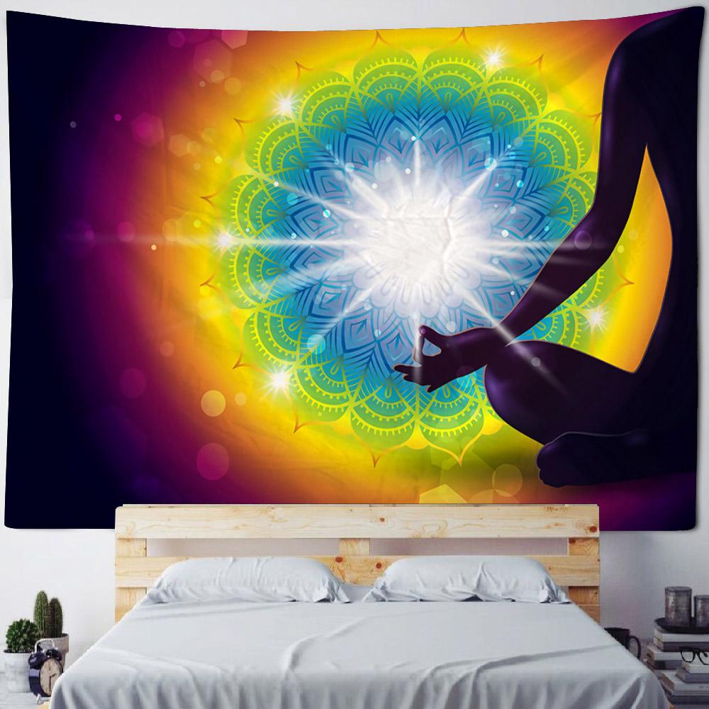 Meditation Chakra Pattern Tapestry Wall Hanging Mandala Tapestry Wall Cloth Bohemian Room Yoga Mat Home Decoration