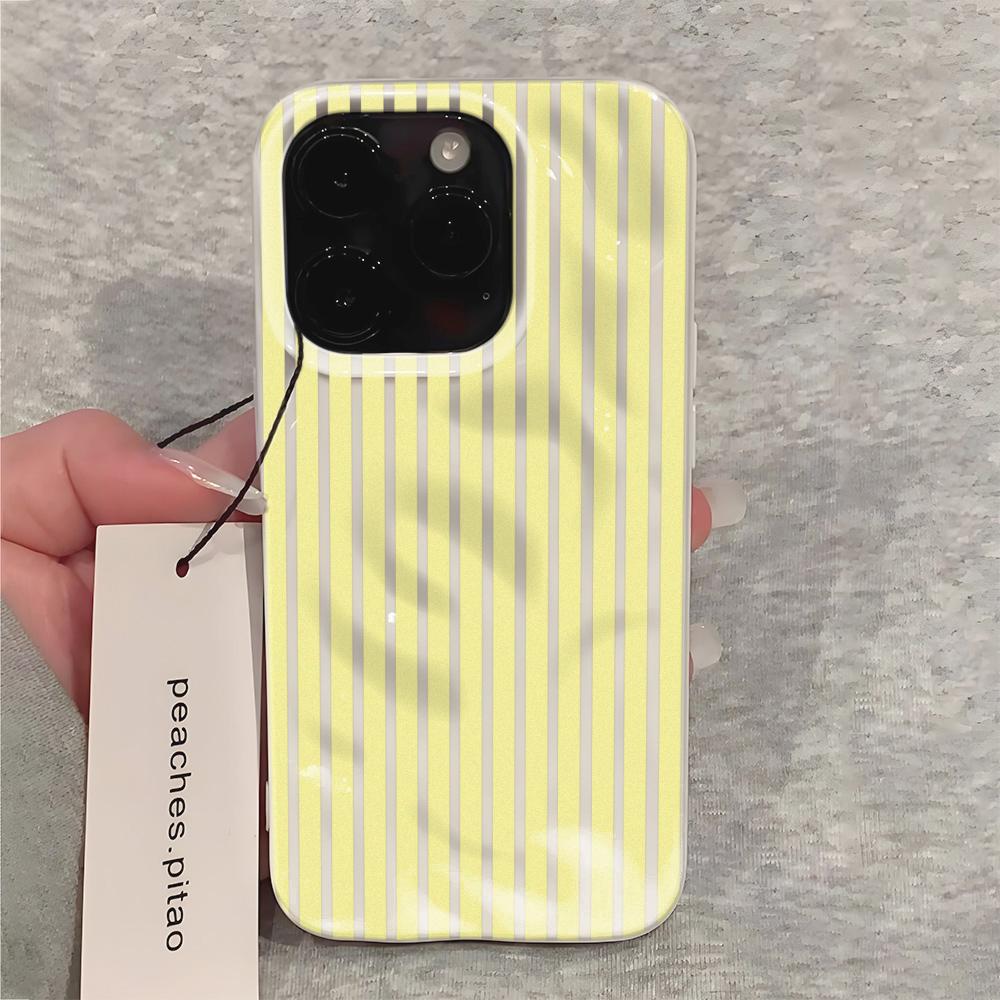 Light Colored Stripes Phone Case For Iphone 17 Air 16 15 14 11 13 12 Pro Max Vintage Stylish Anti-Drop Trendy Protective Cover