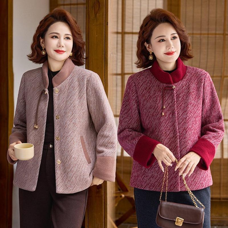 Fleece thickened mink jacket cotton coat new warm woolen women's top women's