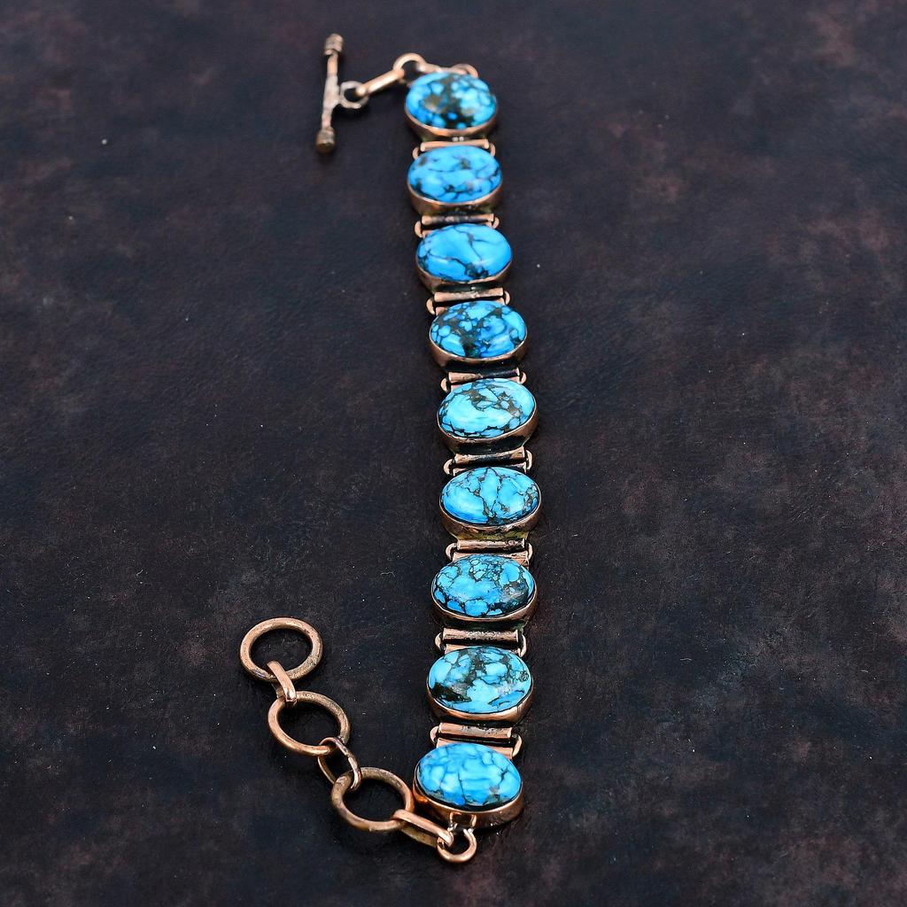 Tibetan turquoise bracelet copper bracelet handmade jewelry adjustable chain gemstone bracelet very pretty copper jewelry anniversary gifts