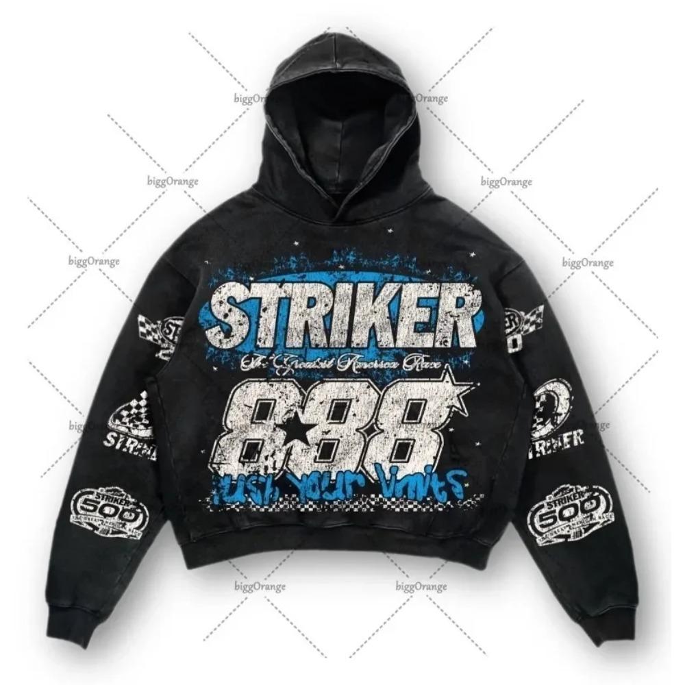 Hoodie im amerikanischen Stil mit Buchstabenaufdruck, Pullover-Sweatshirt-Hoodie, Harajuku-Retro-Super-Sweatshirt, High-Street-Mode, Ins-Top