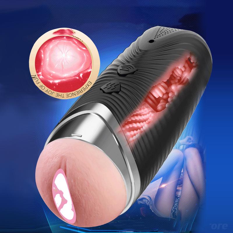 Male Automatic Sucking Masturbator, Realistic Blowjob Sex Toy with Heating & Vibration for Men