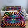 Colorful Optical Illusion Art Decor Soft Comfortable Duvet Cover Bedding Set Included 1*Duvet Cover & 2*Pillowcases, Gift