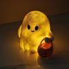 Halloween Ghost Figurine with Pumpkin Spooky Resin Ghost Statue Halloween Ghost Statue for Halloween Decorations