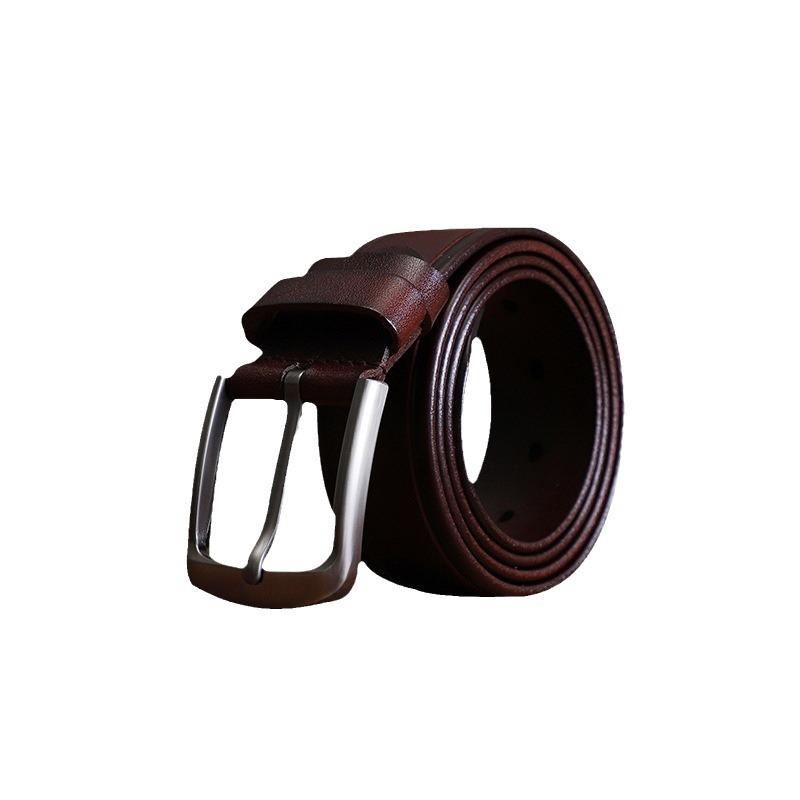 First Layer Cowhide Men'S Leather Belt Simple Casual Retro Style Youth Fashion Versatile Trendy Belt