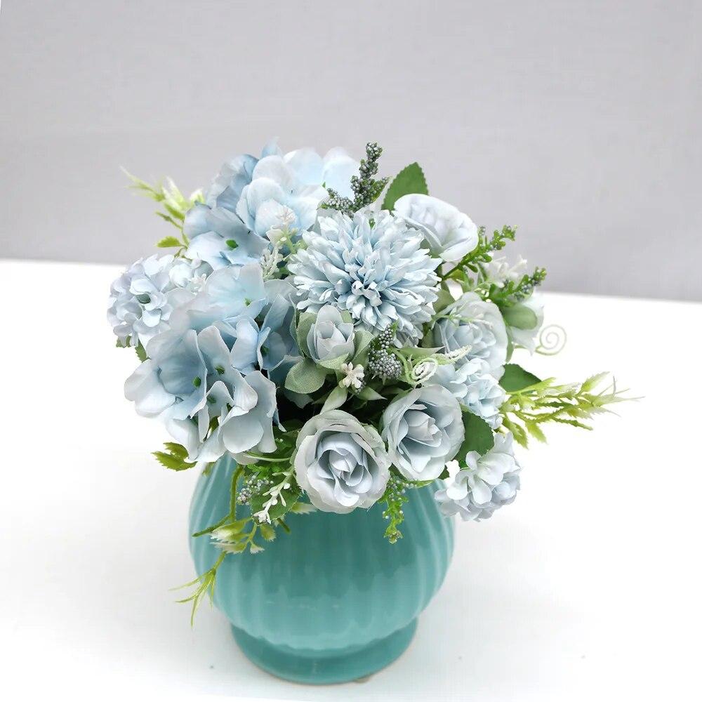 1pc 7 Forks Oxidation Resistance Artificial Hydrangeas -Perfect for Scene Decor, Room Decor, Wedding Supplies, Wedding Favors