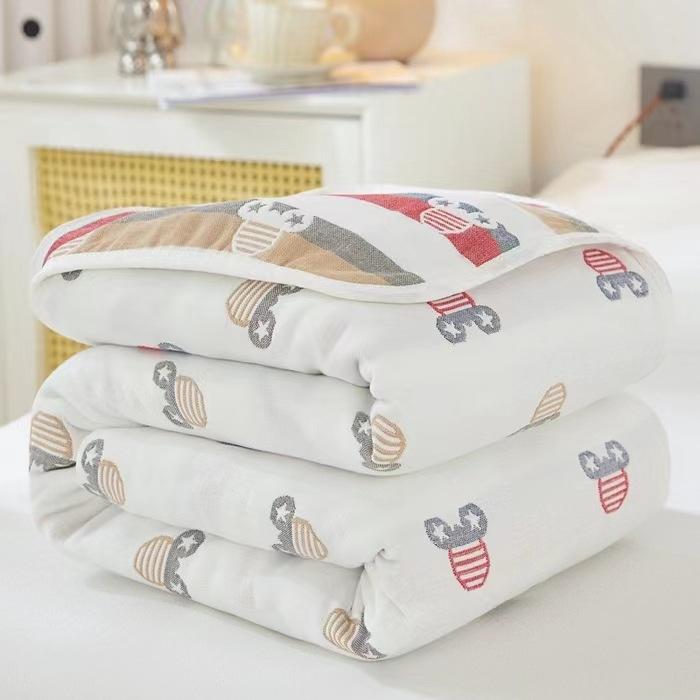 Class A Cotton Six-layer Gauze Children Throw Blanket Couch Soft Towel Quilt Single Double Summer Air Conditioning Cover Blanket For Kids Adult