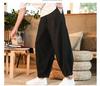 2023 New Man's Cotton Linen Pants Summer Loose Fit Drawstring Long Pants Solid Color Trousers Plus Size M-5XL