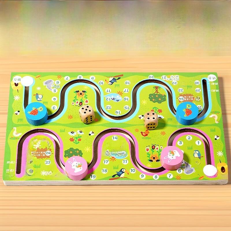 Wooden Maze Battle Game For Kids Brain Development Logic Thinking Toys For Family Play Animal Maze