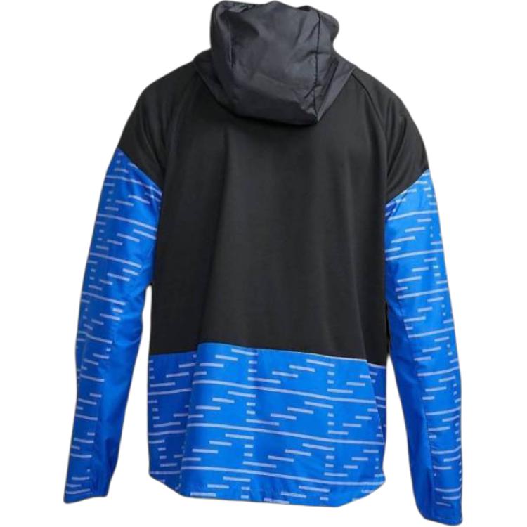 Nike Logo Pattern Long Sleeve Hooded Zip Jacket Men jackets Blue DV8101-011