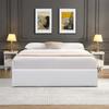 Lit Coffre LORIS 140x200 Lit Coffre Lorisr blanc Pieds pour matelas 140x200 cm - 2 x 14 Lattes