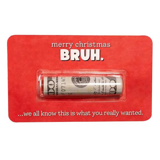 Bruh Money Holder Christmas Tree Hanging Cash Holder Card Decoration Ornament Festival Party Holiday