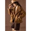 Wudao Women's Reversible Suede Lamb Wool Coat