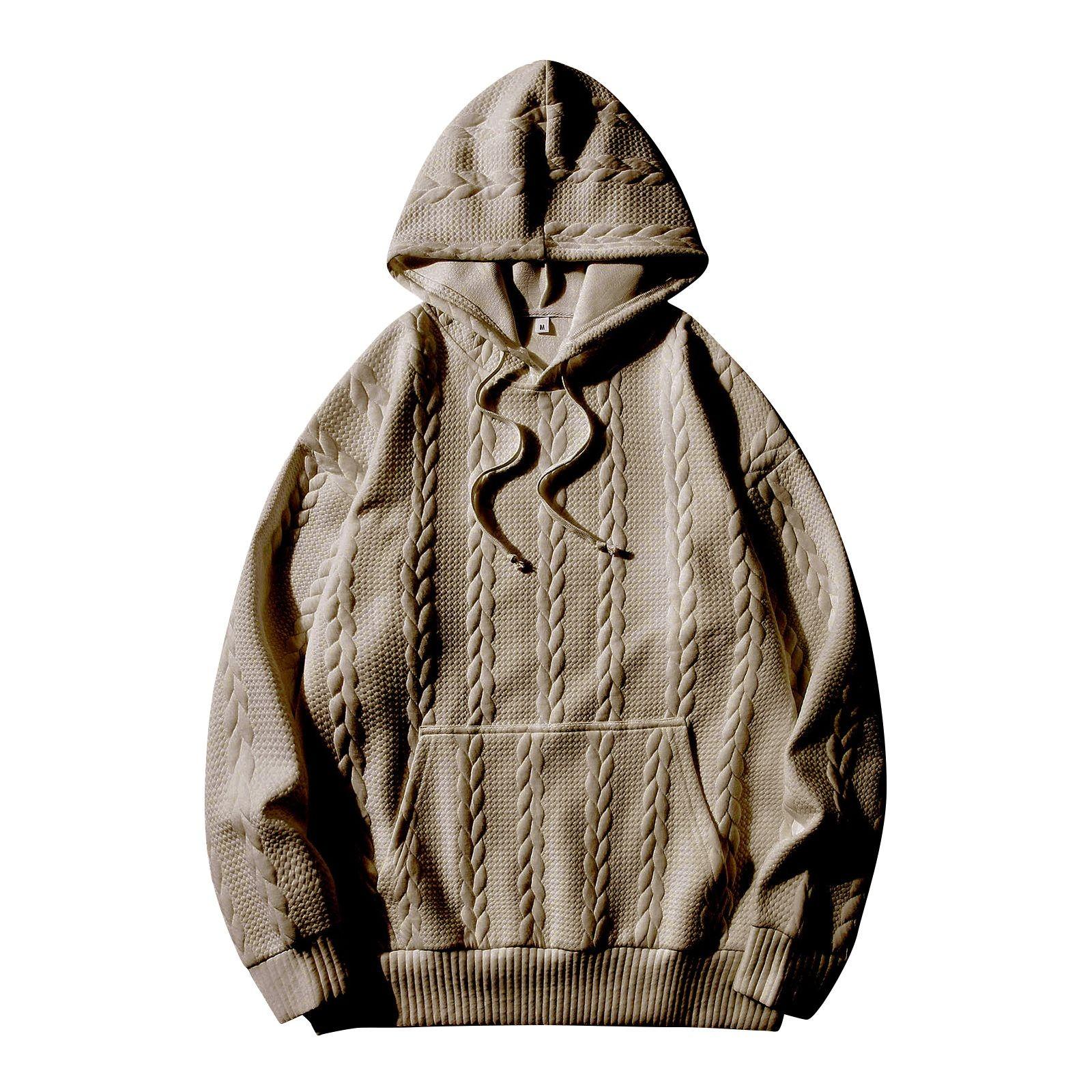 

Мужская однотонная повседневная толстовка с капюшоном, длинный рукав, пуловер, толстовка M хаки