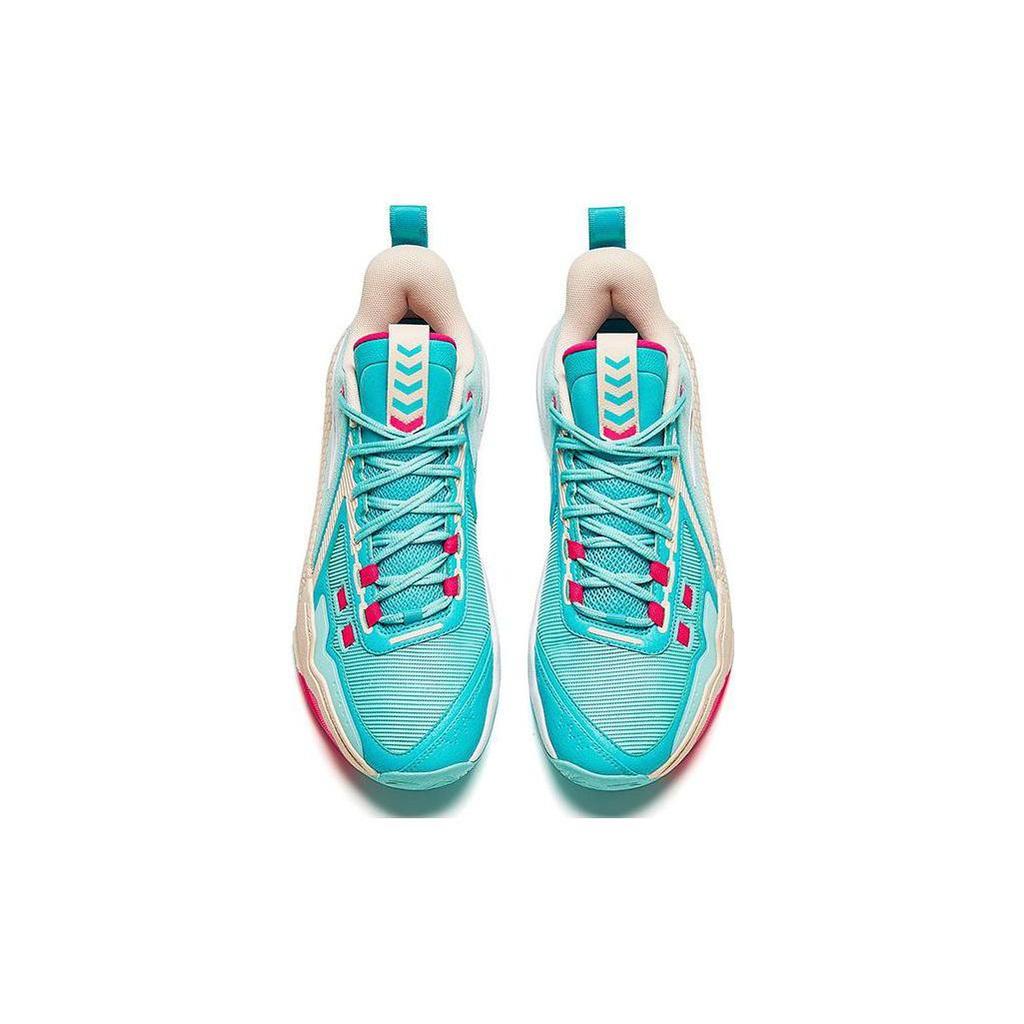 Anta Speed Battle 5 Comfortable Round Toe Cushioning, Wear Resistant Mid top Basketball Shoes Men's Blue 112341113-5