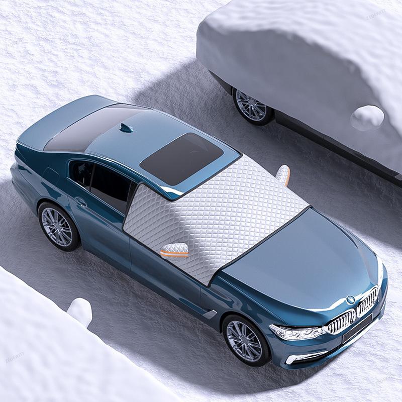 Waterproof Three‑Window Car Snow Frost Cover Windshield Sunshade Mirror Sleeve for Outdoor Vehicle Winter Anti‑Freezing Use