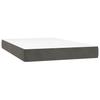 Box Spring Bed with Mattress Dark Gray 120 x 200 cm Velvet