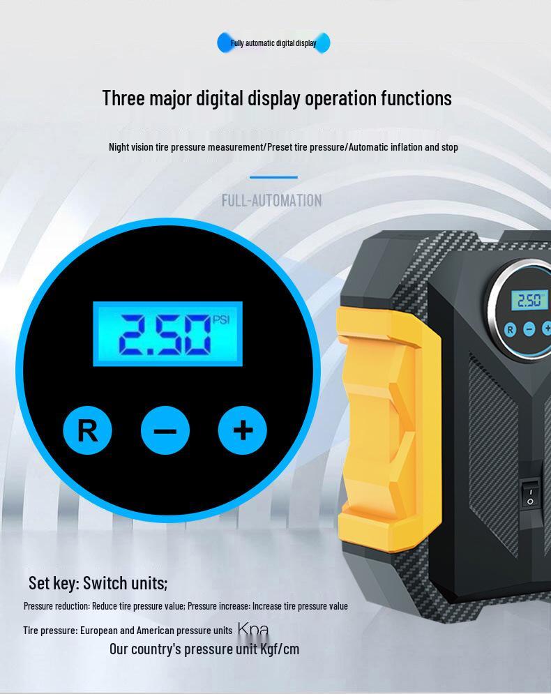 Mini Smart Digital Tire Inflator with Lighting for Cars