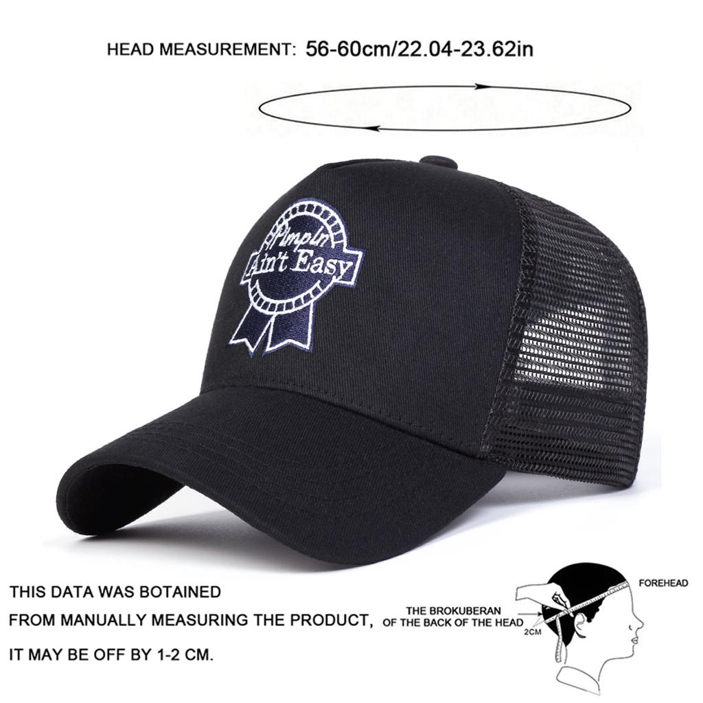 Unisex Ain't Easy Letter Embroidery Baseball Net Caps Outdoor Adjustable Spring and Summer Casual Sunscreen Hat