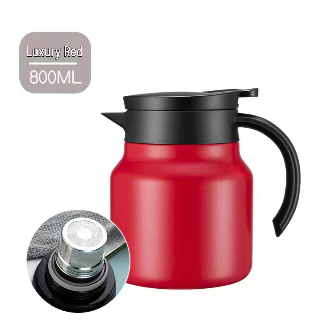 Smart Insulated Stewing Teapot with Temperature Display - Large Capacity, Double-Layer Design for Hotels and Restaurants 800ml