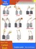 Universal Electric Tool Carbon Brush Set for Grinders, Drills, Hammers, and Polishers