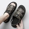 FashionClassic Men's Genuine Leather Sandals Retro Men's Casual Shoes Beach Shoes Outdoor Trendy Flat Shoes Non slip Walking Sandals
